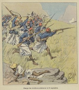 Charge des tirailleurs sakalaves le 19 septembre - after Louis Charles Bombled