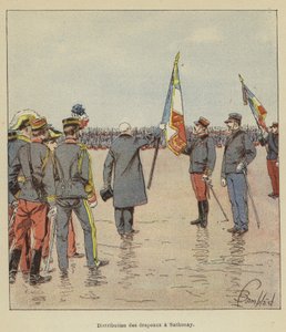 Distribution des drapeaux à Sathonay - after Louis Charles Bombled