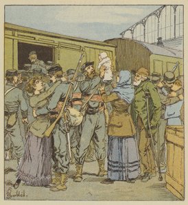 Embarquement des francs-tireurs de Paris - after Louis Charles Bombled