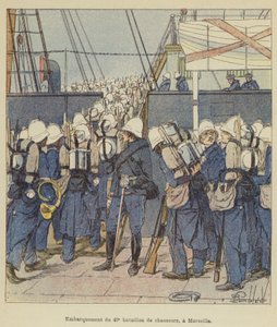 Embarquement du 40e bataillon de chasseurs, à Marseille - after Louis Charles Bombled