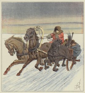 En troïka sur le Baïkal - after Louis Charles Bombled