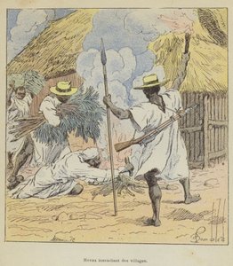 Hovas incendiant des villages - after Louis Charles Bombled