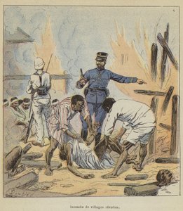Incendie de villages révoltés - after Louis Charles Bombled
