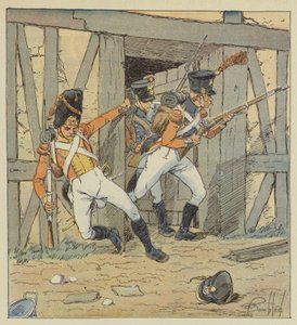 Infanterie suisse, Grenadier du 1er régiment, Fusilier du 2e et 3e régiment - after Louis Charles Bombled