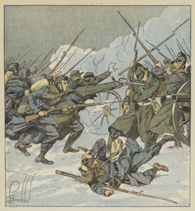 La compagnie Boudot, du 11e chasseurs, court sur une batterie allemande - after Louis Charles Bombled