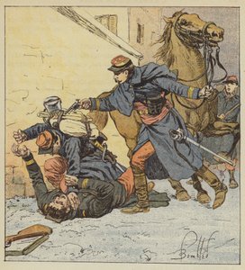 Le colonel Choppin-Merey tue un soldat indiscipliné - after Louis Charles Bombled