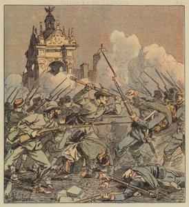 Le combat de nuit sur la place - after Louis Charles Bombled