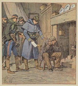 Le commandant Safflet remet au fermier Blanchet un bon de 875 francs sur la caisse du corps - after Louis Charles Bombled