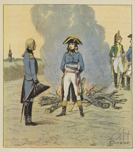Le jeune général le voyant officier du génie, lui donna une commission relative au métier - after Louis Charles Bombled