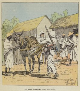 Les Hovas de Farafate livrent leurs armes - after Louis Charles Bombled