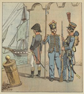 Les mêmes hommes étaient donc tout à la fois matelots et soldats - after Louis Charles Bombled