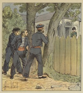 Les soldats du Northumberland se dissimulent derrière des arbres pour voir Bonaparte - after Louis Charles Bombled