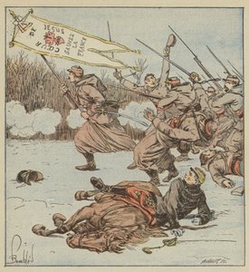 Les zouaves pontificaux attaquent Loigny - after Louis Charles Bombled