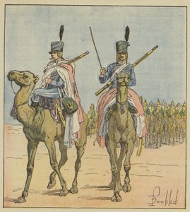 Napoléon créa des régiments de dromadaires - after Louis Charles Bombled