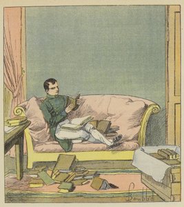 Napoléon parcourt les livres qui viennent de lui être envoyés - after Louis Charles Bombled