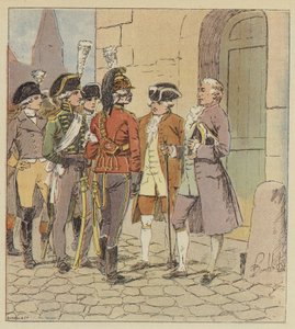 Nous étions des milliers de toutes armes, de tous uniformes, de tous rangs - after Louis Charles Bombled