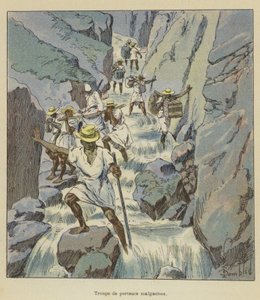 Troupe de porteurs malgaches - after Louis Charles Bombled