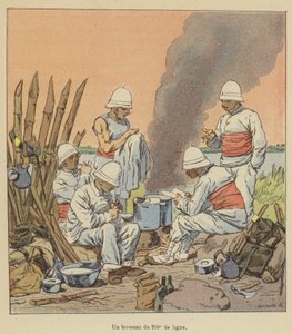 Un bivouac du 200e de ligne - after Louis Charles Bombled