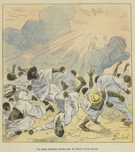 Un obus français tombe sur le Palais de la Reine - after Louis Charles Bombled