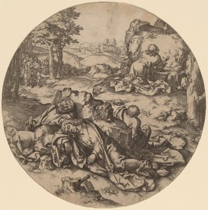 Christ au mont des Oliviers - after Lucas van Leyden