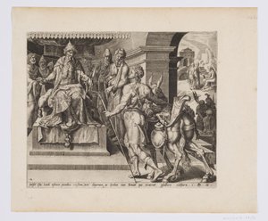David apportant à Saül les cadeaux de son père - after Maarten van Heemskerck