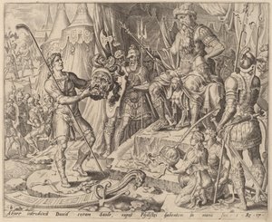 David avec la tête de Goliath devant Saül