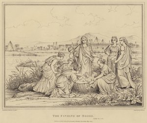 La découverte de Moïse, Exode - after Nicolas Poussin