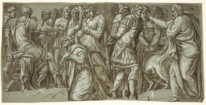 La famille de Darius devant Alexandre et une scène avec des prisonniers; de la façade du Palazzo Milesi - after Polidoro da Caravaggio