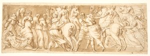 Le viol des Sabines, moitié gauche - after Polidoro da Caravaggio