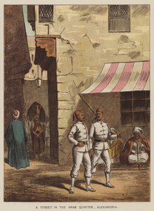 Une rue dans le quartier arabe, Alexandrie - after Richard Simkin