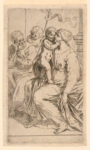 La Sainte Famille avec Saint Jean - after Simone Cantarini