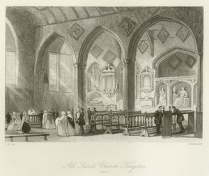 Église All Saints, Kingston, 1840 - after Thomas Allom