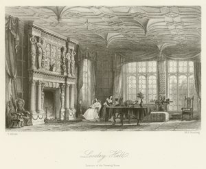Loseley Hall, intérieur du salon - after Thomas Allom