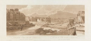 Vue de la ville avec le Louvre. 1802 ; Planche 3 des Vues de Paris, le volume Emanuel - after Thomas Girtin