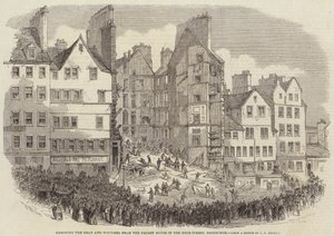 Enlèvement des morts et des blessés de la maison effondrée dans la High-Street, Édimbourg - after Thomas Harrington Wilson