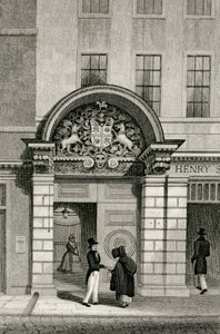 Barber Surgeons Hall, Monkwell Street, 1830 - Thomas Hosmer after Shepherd