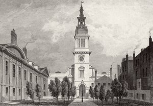 Christ Church et une partie de Christs Hospital, 1831