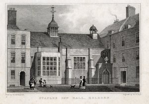 Staples Inn Hall Holborn, 1830 - Thomas Hosmer after Shepherd