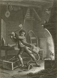 Le Villageois et Le Serpent - after Tony Johannot