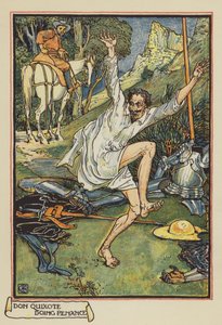 Don Quichotte faisant pénitence - after Walter Crane