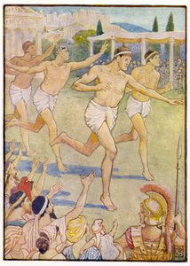 Aux premiers temps, une simple course à pied était le seul événement - after Walter Crane