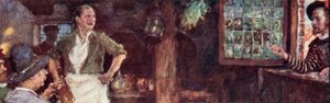 Shakespeare appelle à la taverne The Mermaid pour voir si Ben Jonson est là - after William Hatherell