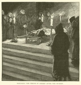 Veillant le corps de Becket après le meurtre - after William Henry Margetson