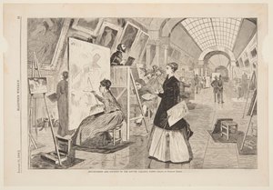 "Art - Étudiants et copistes dans la galerie du Louvre, Paris" - after Winslow Homer