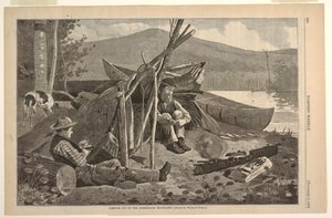 Camping dans les montagnes Adirondack - after Winslow Homer