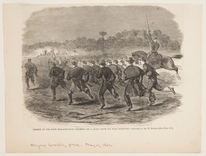 Charge du premier régiment du Massachusetts sur une tranchée rebelle près de Yorktown