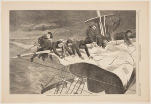 Hiver en mer – Prise de voile au large de la côte - Winslow Homer