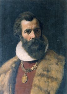 Homme barbu avec col en fourrure et chaîne - anonymus