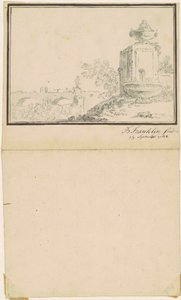 Paysage avec une fontaine - attributed to Benjamin Franklin Bache