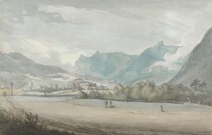 Paysage montagneux avec figures